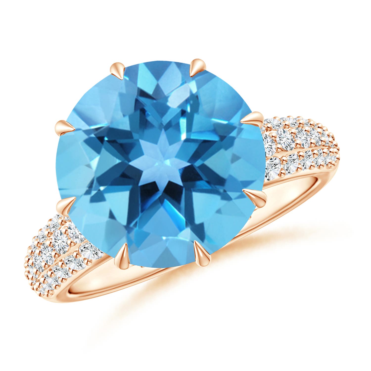 AA - Swiss Blue Topaz / 8.41 CT / 14 KT Rose Gold