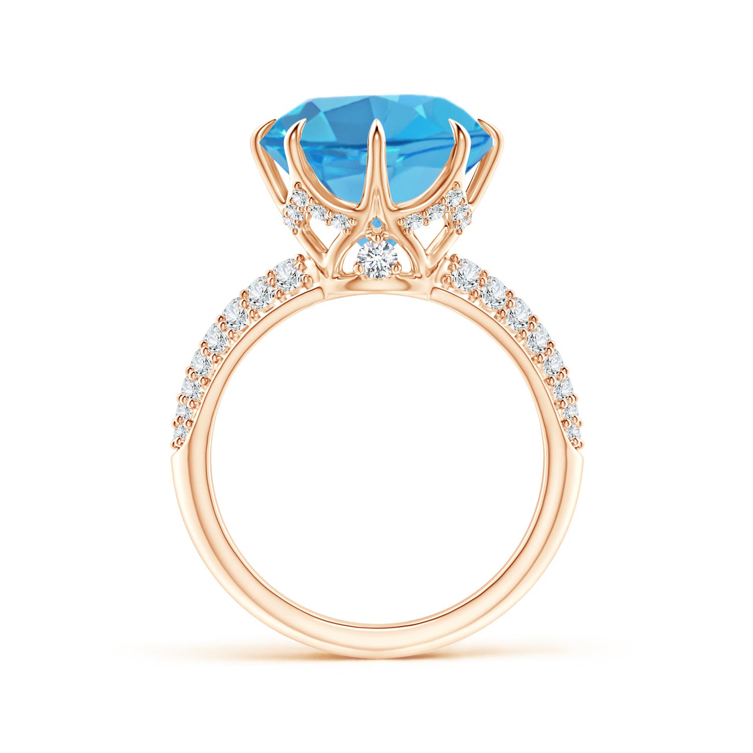 AA - Swiss Blue Topaz / 8.41 CT / 14 KT Rose Gold