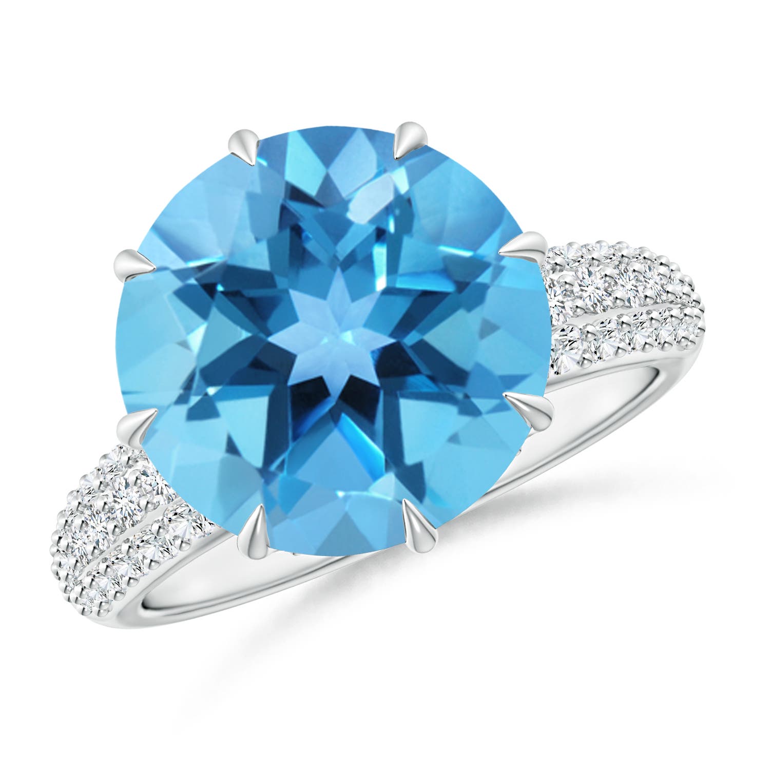 AA - Swiss Blue Topaz / 8.41 CT / 14 KT White Gold