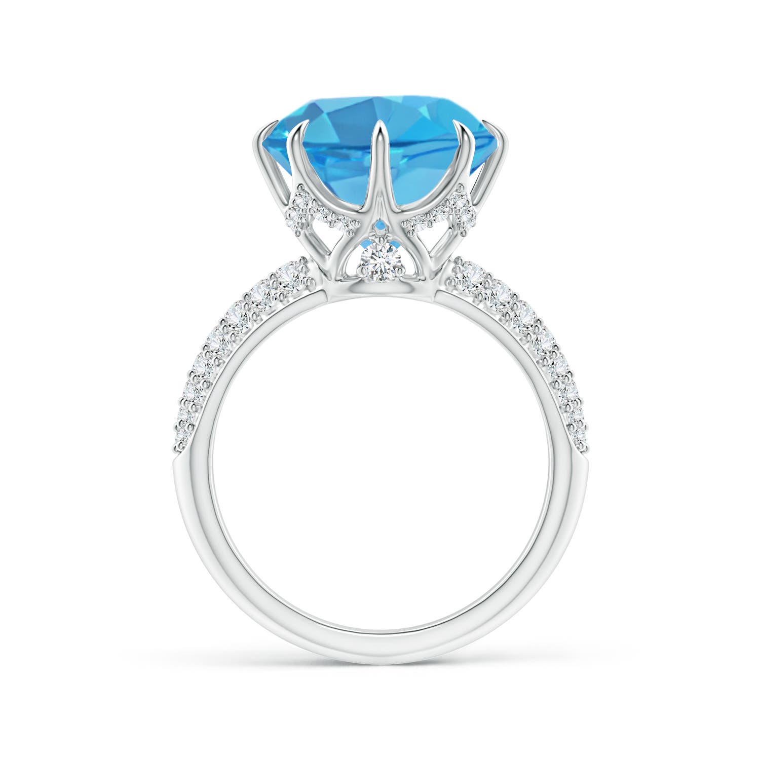 AA - Swiss Blue Topaz / 8.41 CT / 14 KT White Gold