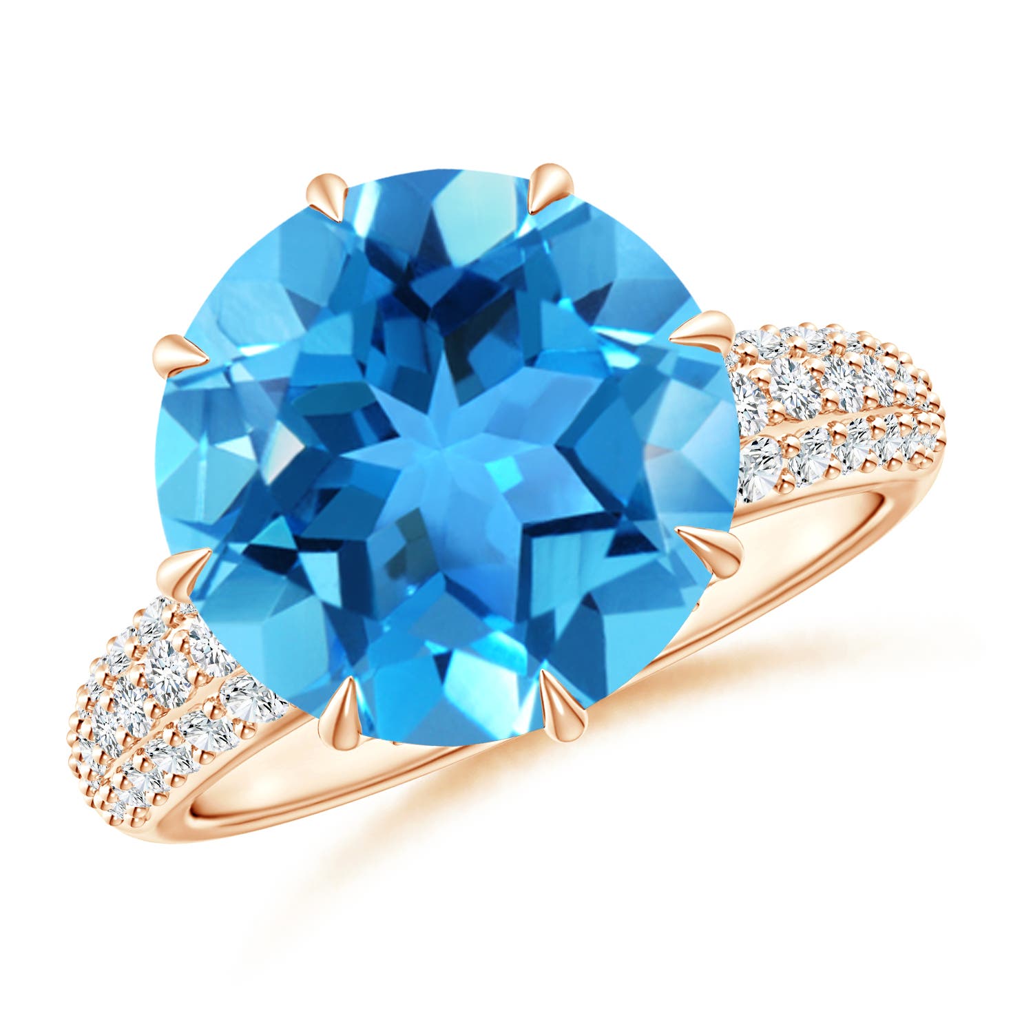 AAA - Swiss Blue Topaz / 8.41 CT / 14 KT Rose Gold