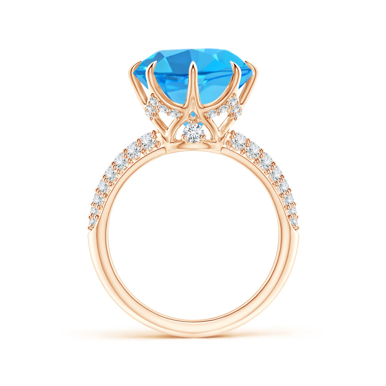 AAA - Swiss Blue Topaz / 8.41 CT / 14 KT Rose Gold