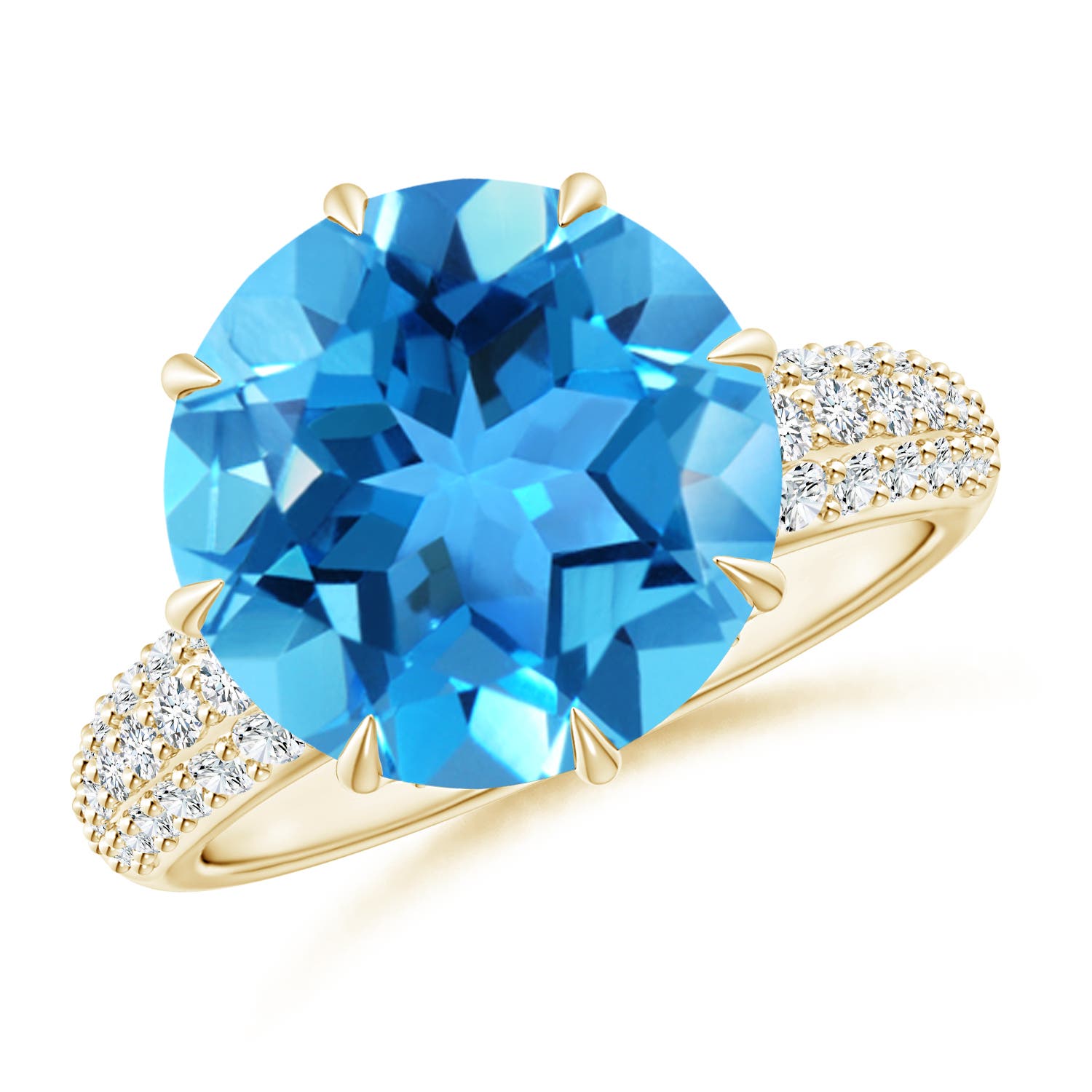 AAA - Swiss Blue Topaz / 8.41 CT / 14 KT Yellow Gold