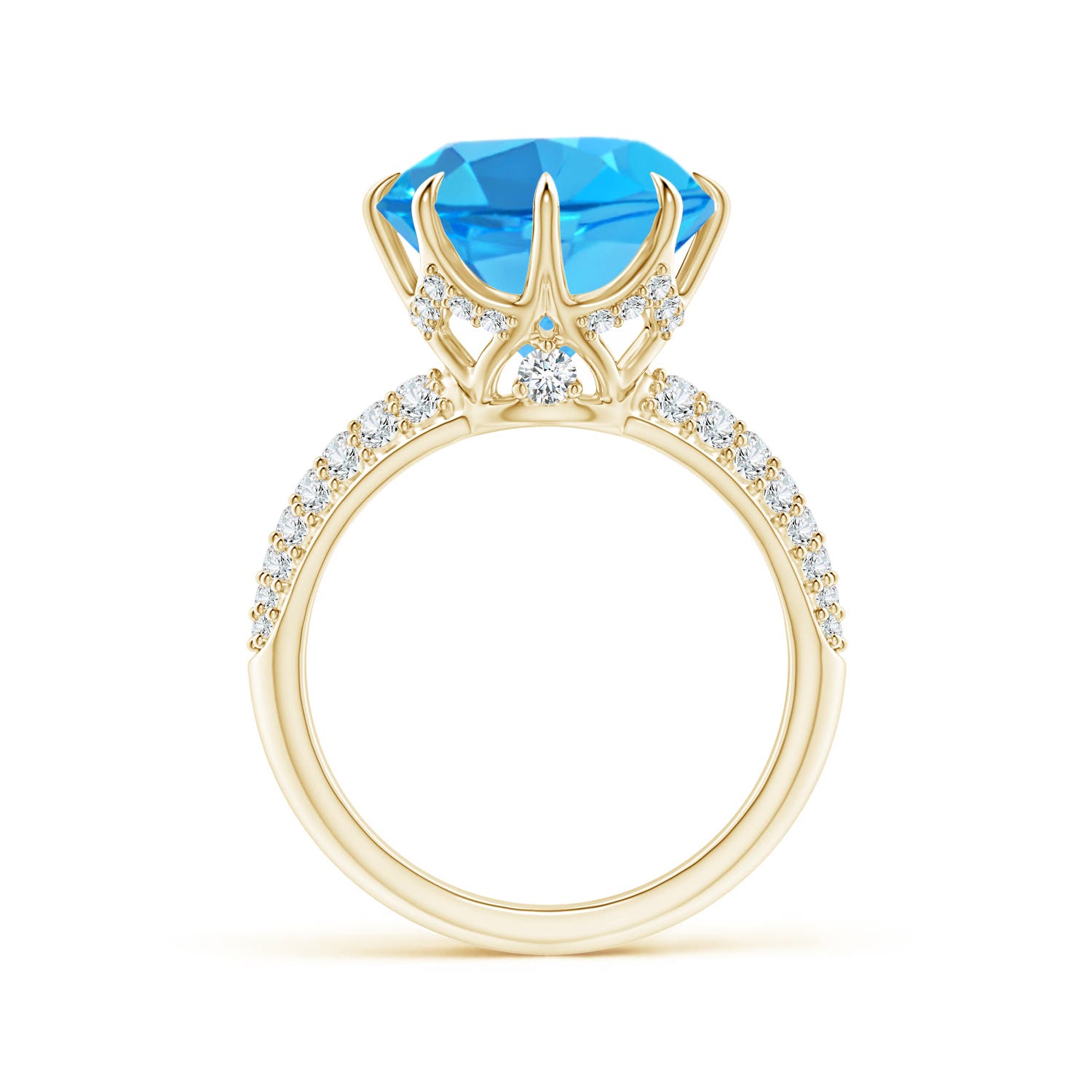 AAA - Swiss Blue Topaz / 8.41 CT / 14 KT Yellow Gold