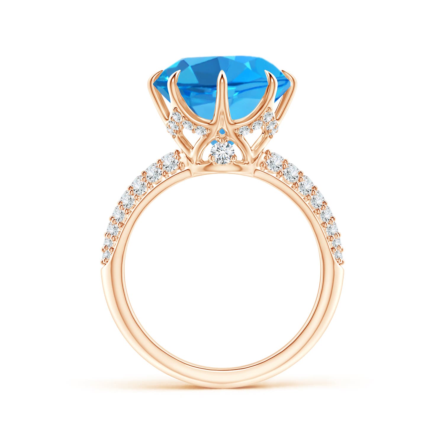 AAAA - Swiss Blue Topaz / 8.41 CT / 14 KT Rose Gold