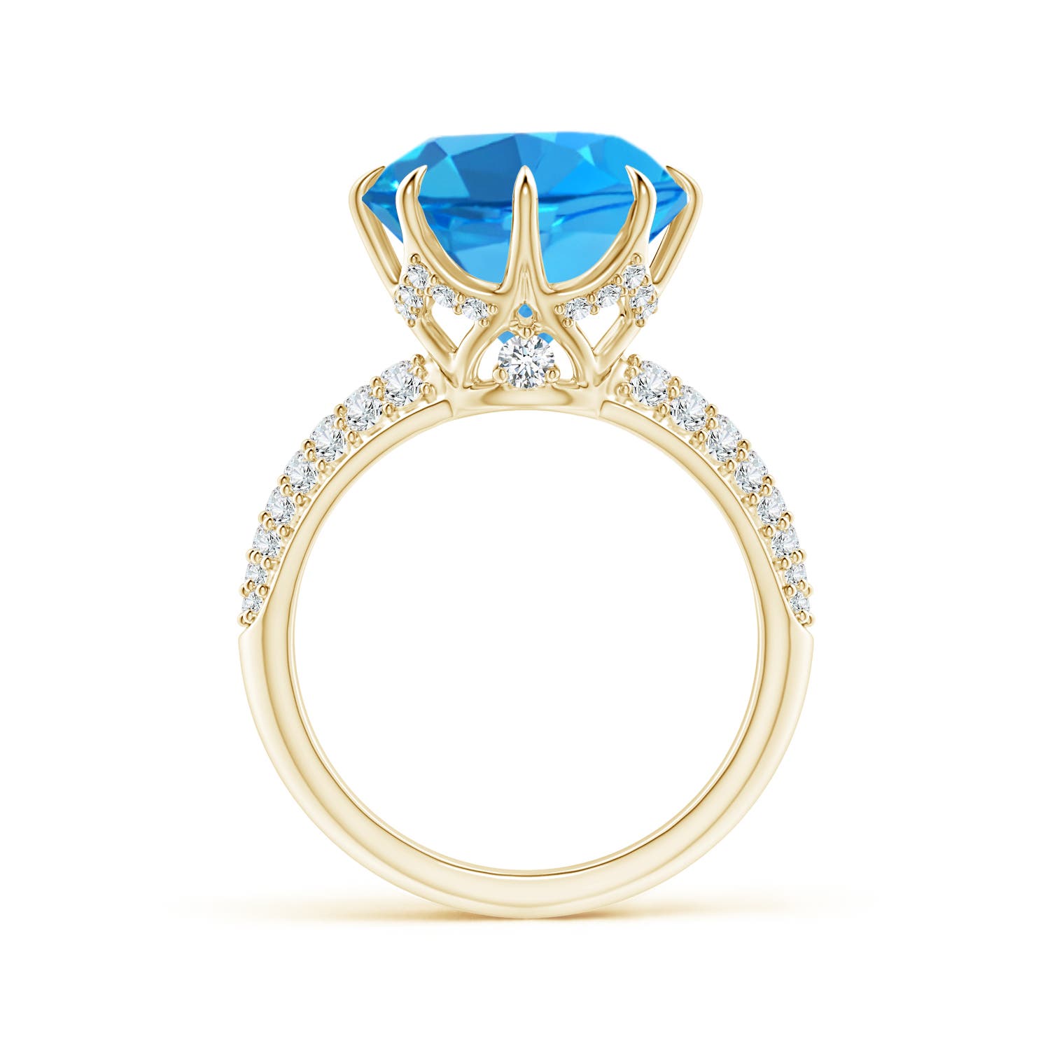 AAAA - Swiss Blue Topaz / 8.41 CT / 14 KT Yellow Gold