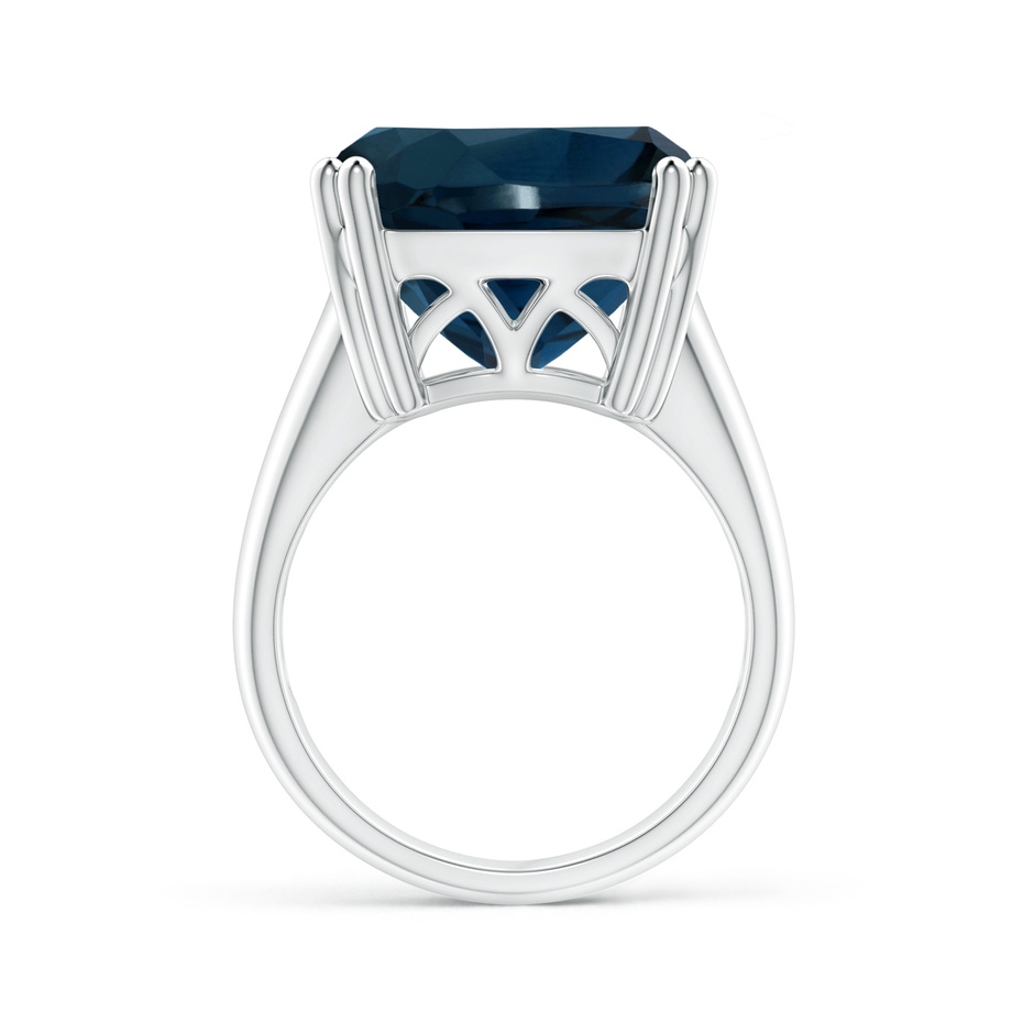 14.11x14.07x9.25mm AAA Solitaire GIA Certified Cushion London Blue Topaz Tapered Shank Ring in 18K White Gold side 199