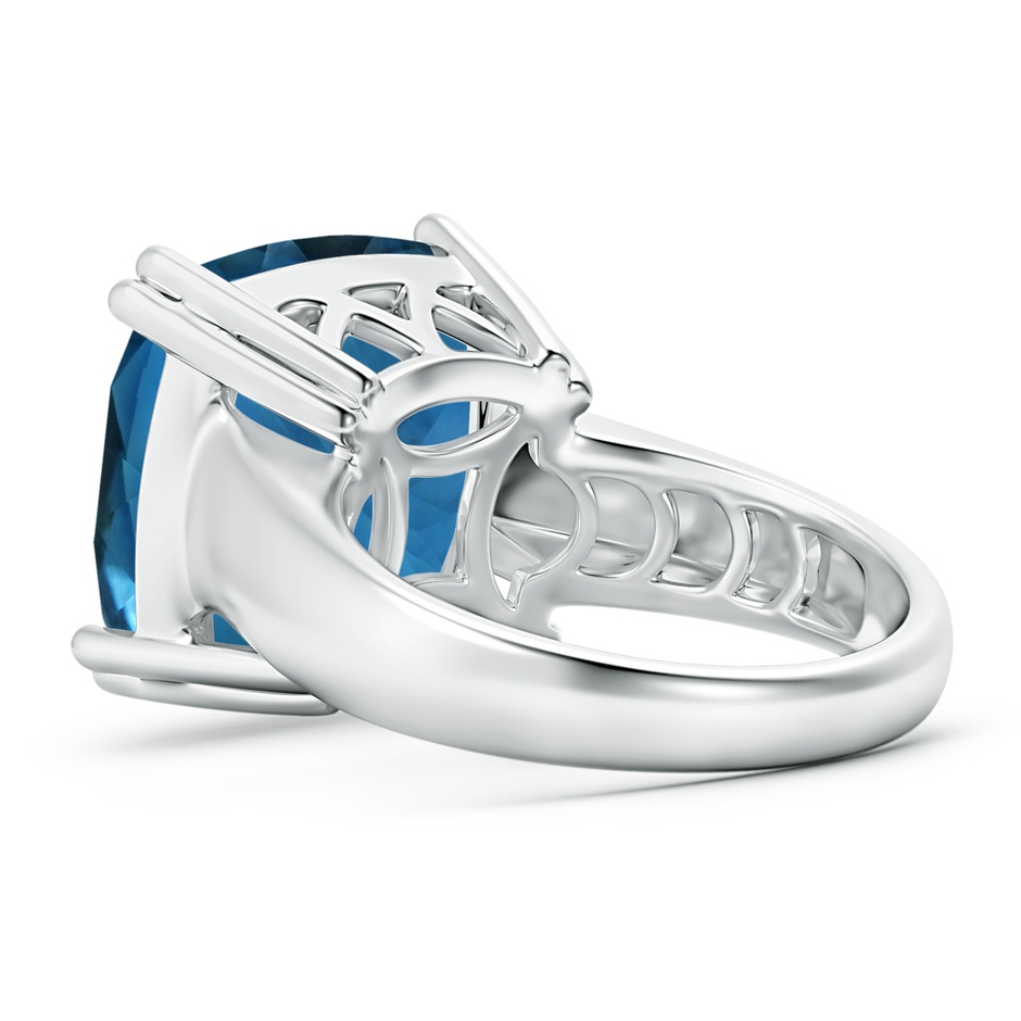14.11x14.07x9.25mm AAA Solitaire GIA Certified Cushion London Blue Topaz Tapered Shank Ring in 18K White Gold side 399