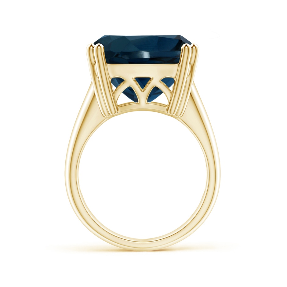 14.11x14.07x9.25mm AAA Solitaire GIA Certified Cushion London Blue Topaz Tapered Shank Ring in 18K Yellow Gold side 199