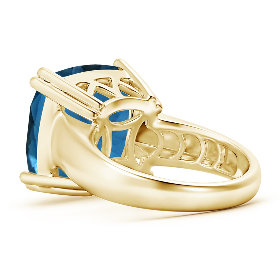 14.11x14.07x9.25mm AAA Solitaire GIA Certified Cushion London Blue Topaz Tapered Shank Ring in 18K Yellow Gold side 399