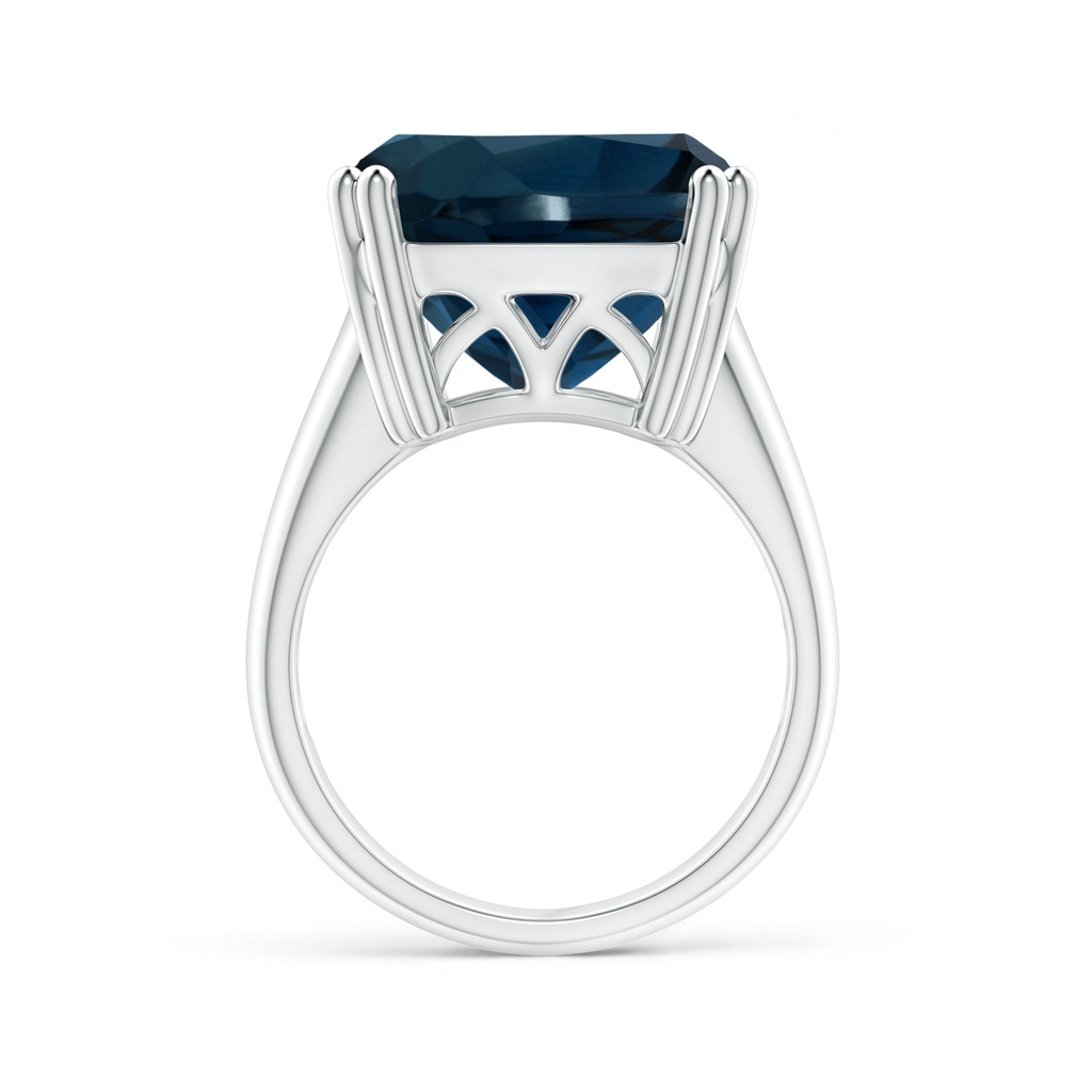 14.11x14.07x9.25mm AAA Solitaire GIA Certified Cushion London Blue Topaz Tapered Shank Ring in P950 Platinum Side 199