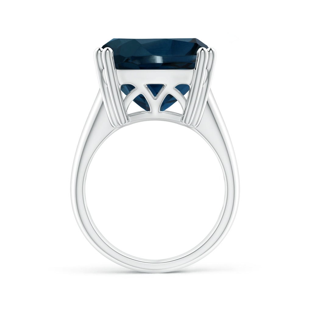 14.11x14.07x9.25mm AAA Solitaire GIA Certified Cushion London Blue Topaz Tapered Shank Ring in P950 Platinum - side 199