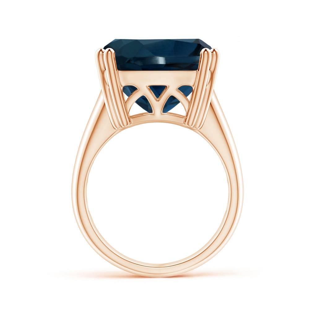 14.11x14.07x9.25mm AAA Solitaire GIA Certified Cushion London Blue Topaz Tapered Shank Ring in Rose Gold - side 199