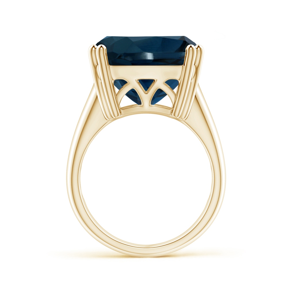 14.11x14.07x9.25mm AAA Solitaire GIA Certified Cushion London Blue Topaz Tapered Shank Ring in Yellow Gold - side 199
