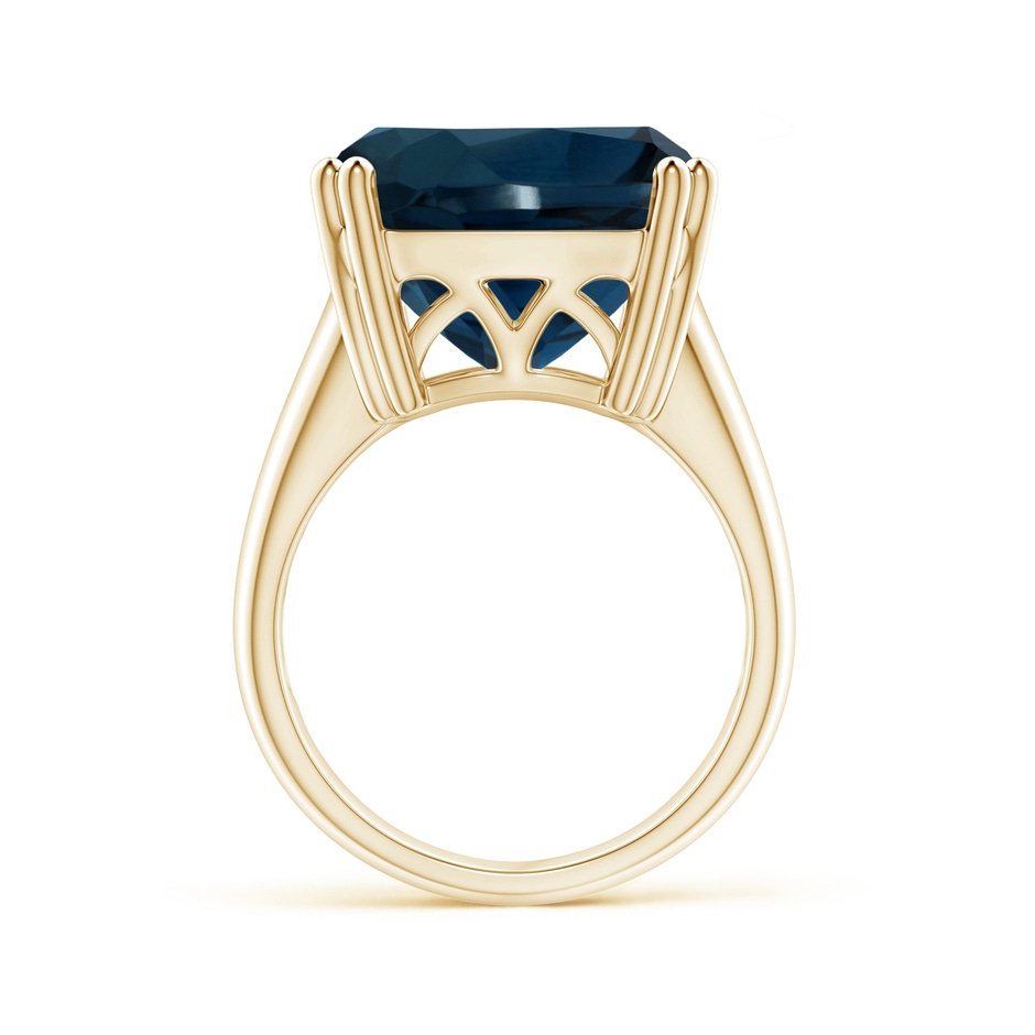 14.11x14.07x9.25mm AAA Solitaire GIA Certified Cushion London Blue Topaz Tapered Shank Ring in Yellow Gold side 199