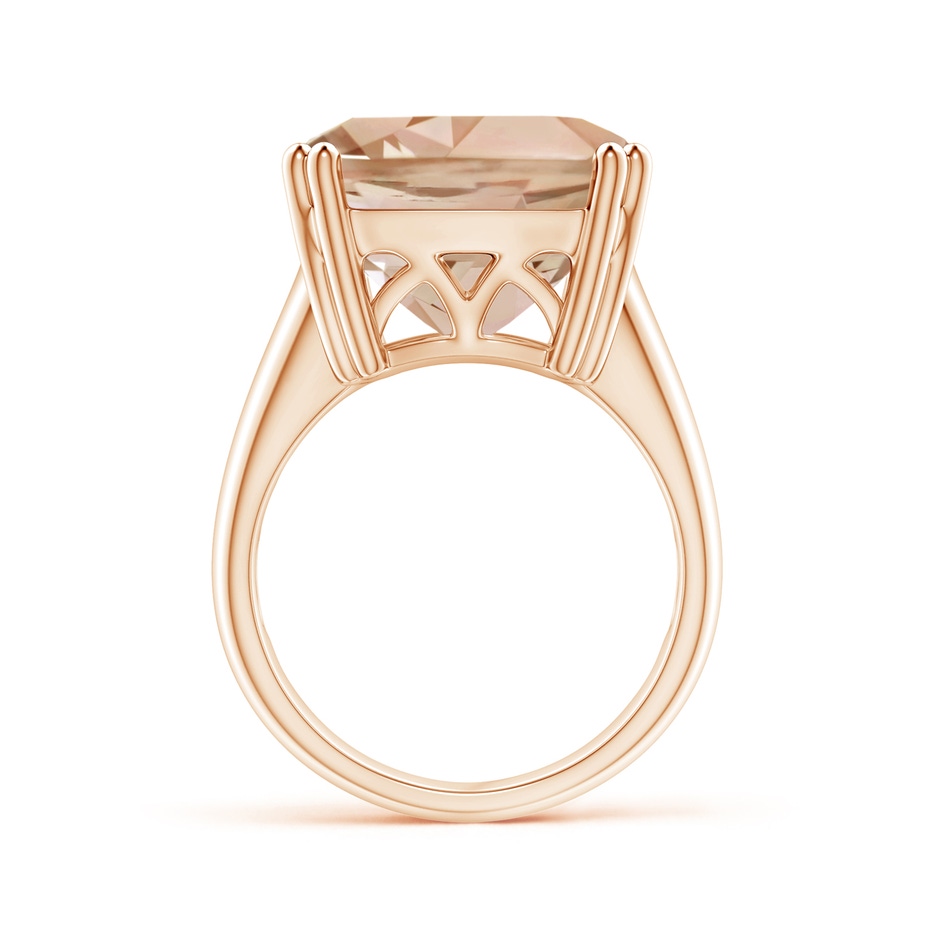 12.92x12.78x7.57mm AAA GIA Certified Solitaire Cushion Morganite Tapered Shank Ring in Rose Gold Side 199