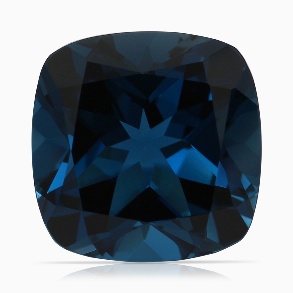 14.11x14.07x9.25mm AAA GIA Certified Cushion London Blue Topaz Solitaire Ring with Diamonds in 18K Rose Gold side 699