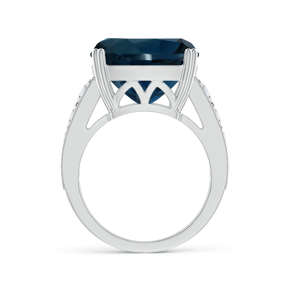 14.11x14.07x9.25mm AAA GIA Certified Cushion London Blue Topaz Solitaire Ring with Diamonds in 18K White Gold side 199