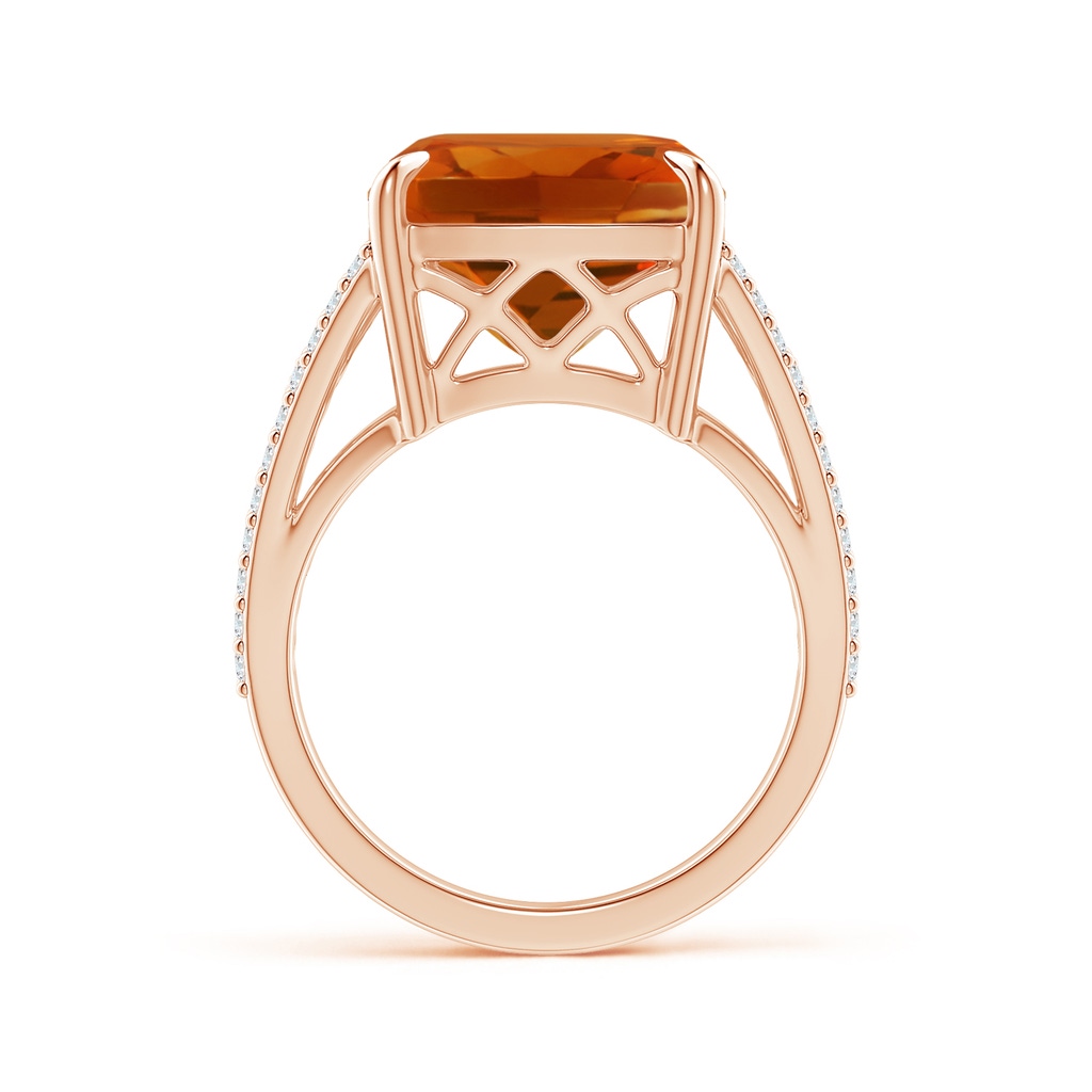 12.15x12.13x7.77mm AAAA GIA Certified Classic Cushion Citrine Crossover Shank Ring in 10K Rose Gold - side 199
