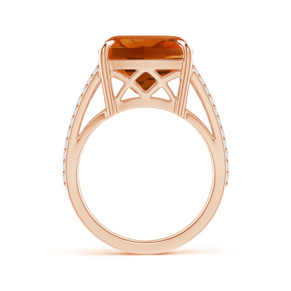 12.15x12.13x7.77mm AAAA GIA Certified Classic Cushion Citrine Crossover Shank Ring in 18K Rose Gold side 199