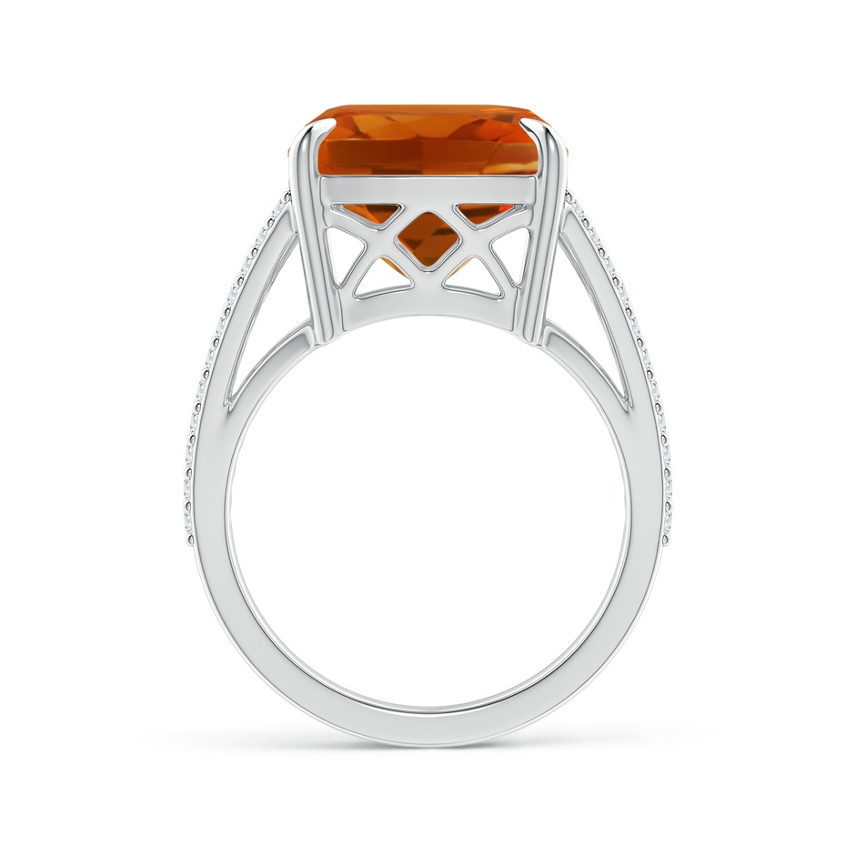 12.15x12.13x7.77mm AAAA GIA Certified Classic Cushion Citrine Crossover Shank Ring in 18K White Gold side 199