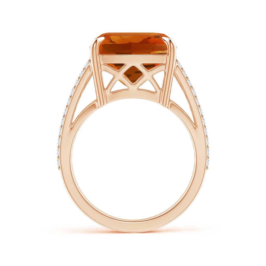 12.15x12.13x7.77mm AAAA GIA Certified Classic Cushion Citrine Crossover Shank Ring in Rose Gold - side 199