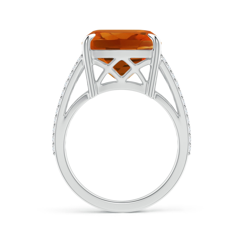 12.15x12.13x7.77mm AAAA GIA Certified Classic Cushion Citrine Crossover Shank Ring in White Gold - side 199