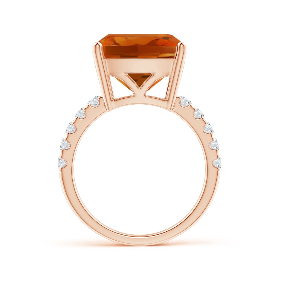12.15x12.13x7.77mm AAAA GIA Certified Cushion Citrine Ring with U Pave-Set Diamonds in 18K Rose Gold side 199