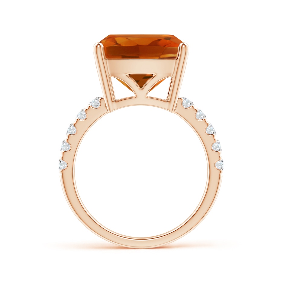 12.15x12.13x7.77mm AAAA GIA Certified Cushion Citrine Ring with U Pave-Set Diamonds in Rose Gold side 199