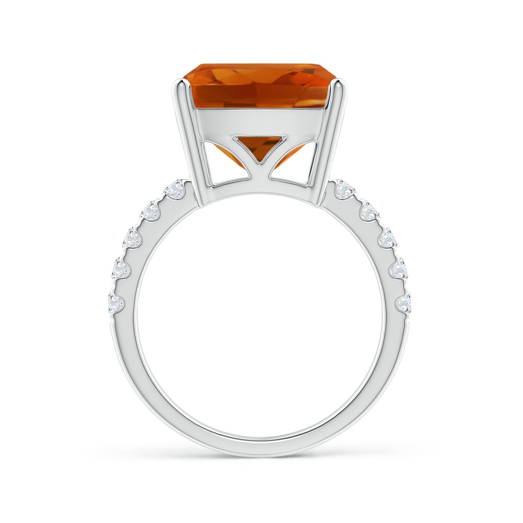12.15x12.13x7.77mm AAAA GIA Certified Cushion Citrine Ring with U Pave-Set Diamonds in White Gold - side 199