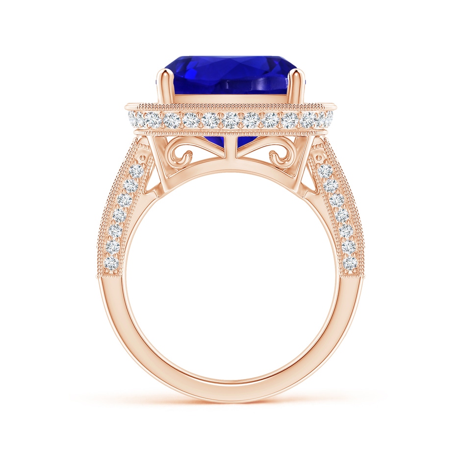 12.05x11.99x9.09mm AAAA GIA Certified Cushion Tanzanite Split Shank Halo Ring in 18K Rose Gold side 199