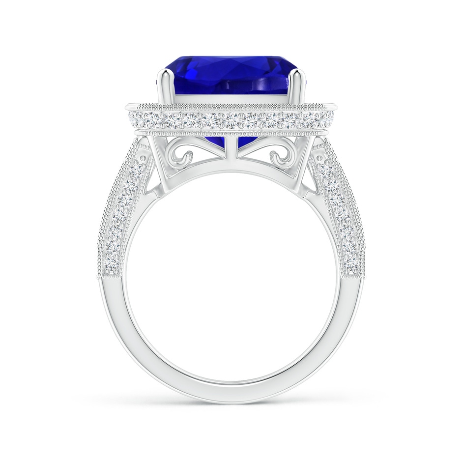 12.05x11.99x9.09mm AAAA GIA Certified Cushion Tanzanite Split Shank Halo Ring in 18K White Gold side 199