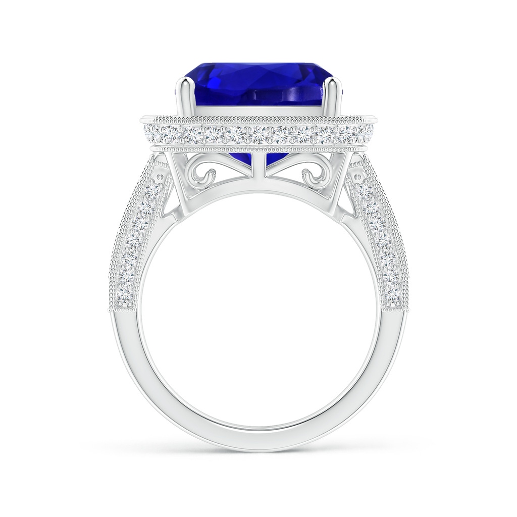 12.05x11.99x9.09mm AAAA GIA Certified Cushion Tanzanite Split Shank Halo Ring in White Gold - side 199