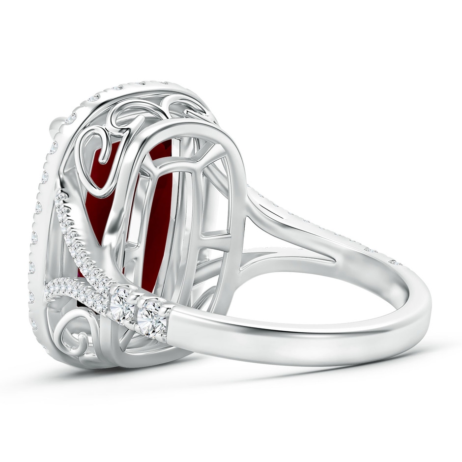 14.12x10.11x6.09mm AA GIA Certified Rectangular Cushion Garnet Ring in 18K White Gold side 399