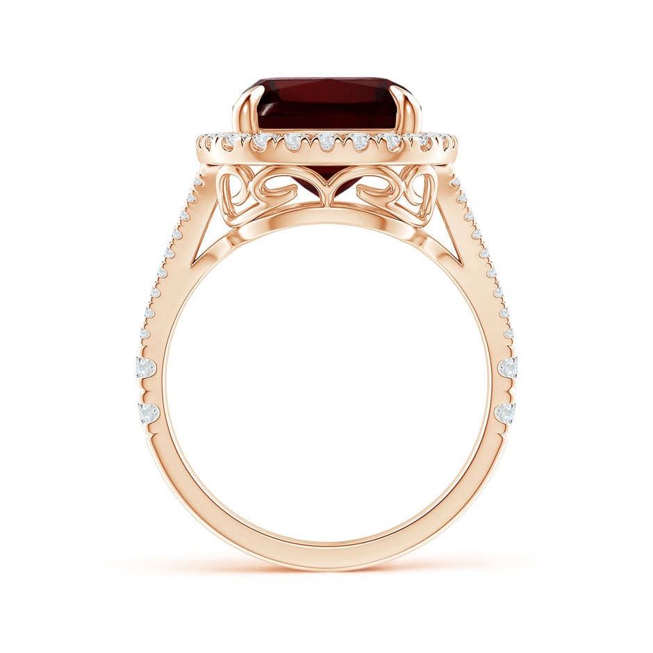 14.12x10.11x6.09mm AA GIA Certified Rectangular Cushion Garnet Ring in Rose Gold side 199