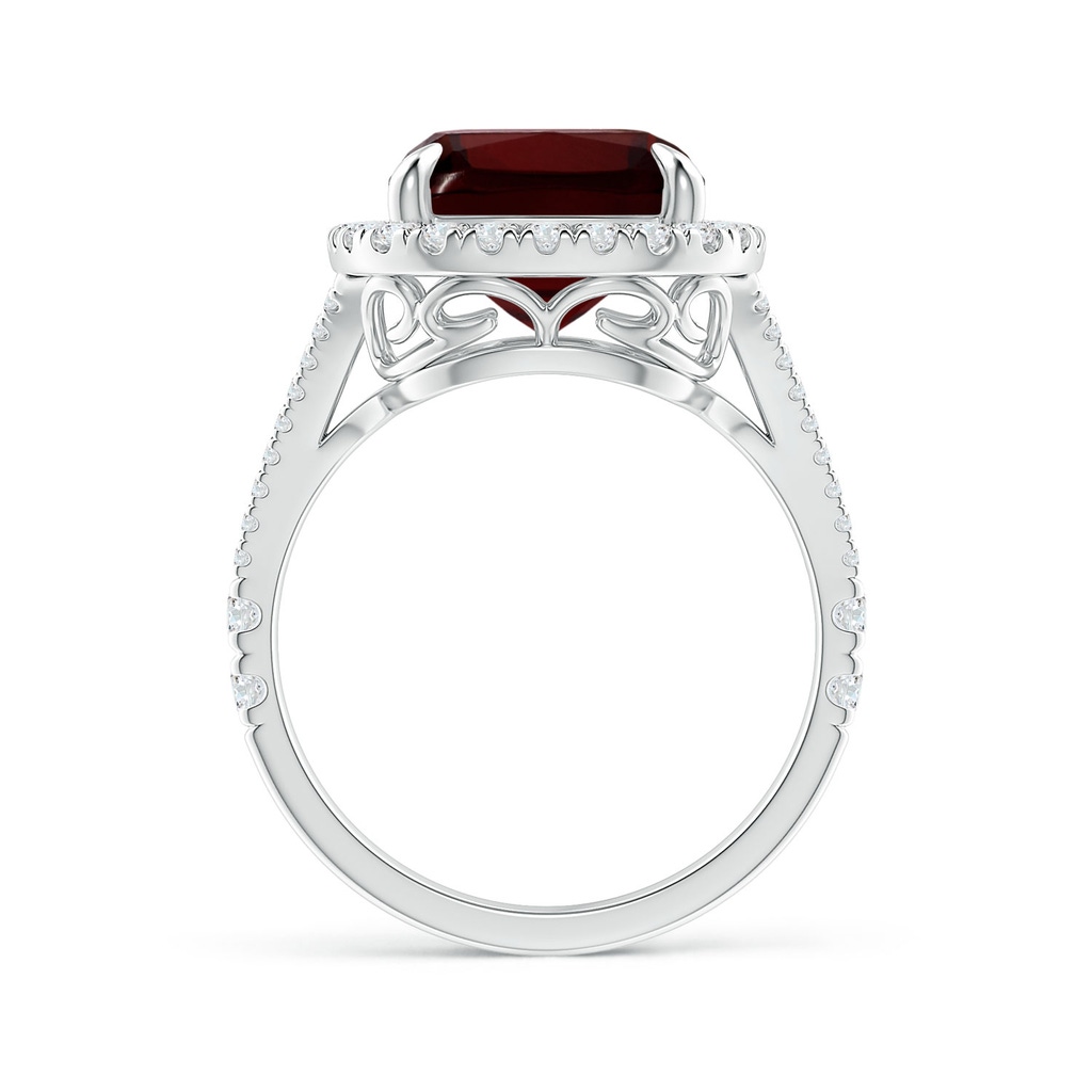 14.12x10.11x6.09mm AA GIA Certified Rectangular Cushion Garnet Ring in White Gold - side 199
