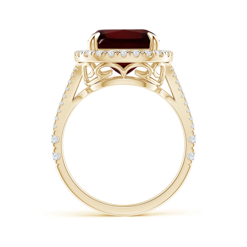 14.12x10.11x6.09mm AA GIA Certified Rectangular Cushion Garnet Ring in Yellow Gold - side 199