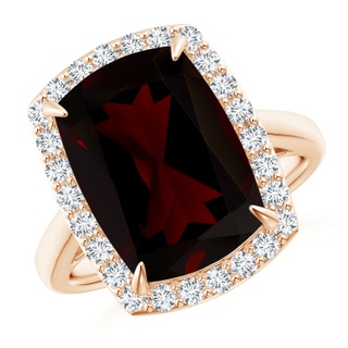 14.12x10.11x6.09mm AA GIA Certified Classic Garnet Cocktail Ring in 10K Rose Gold