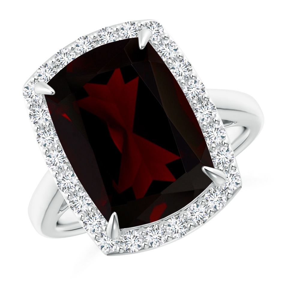 14.12x10.11x6.09mm AA GIA Certified Classic Garnet Cocktail Ring in 18K White Gold 