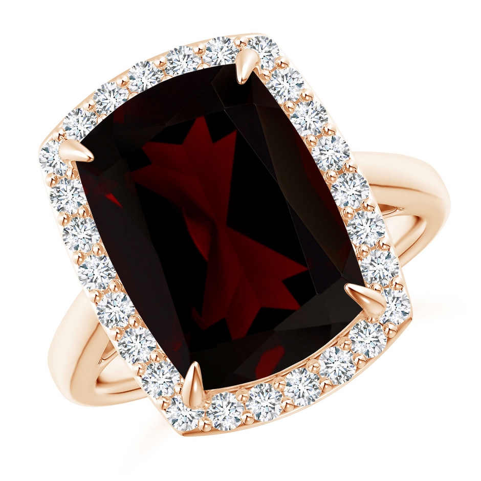 14.12x10.11x6.09mm AA GIA Certified Classic Garnet Cocktail Ring in Rose Gold 