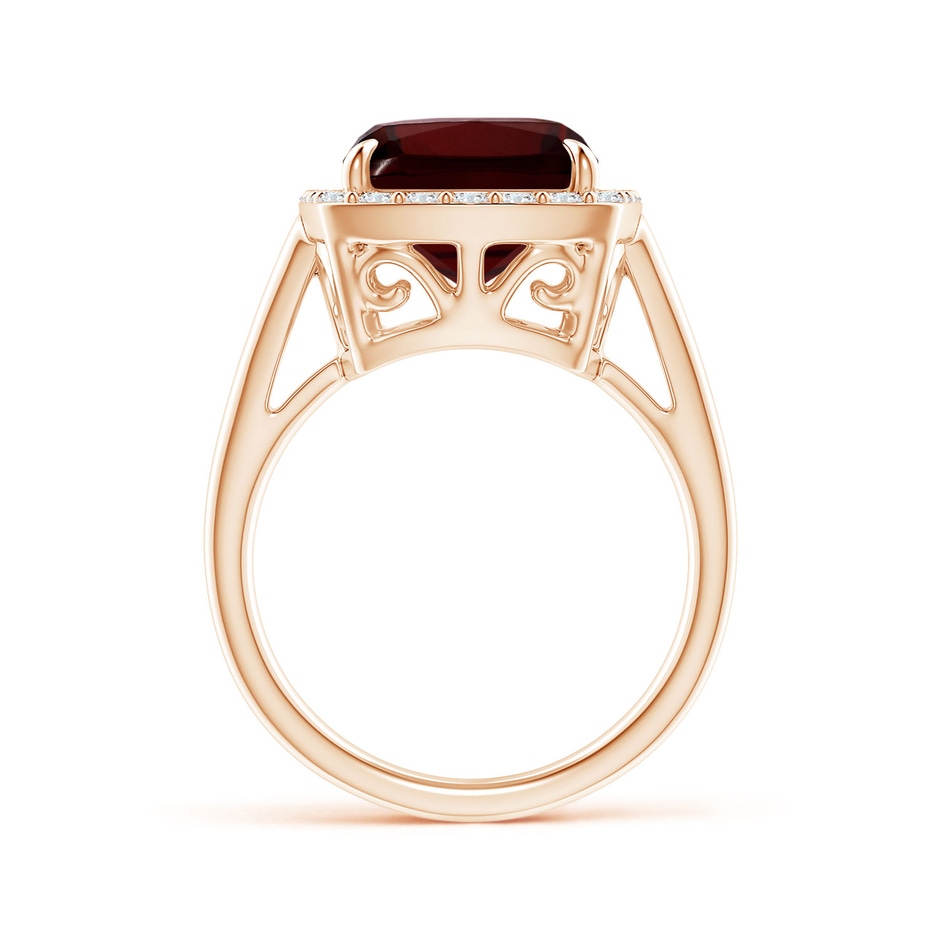 14.12x10.11x6.09mm AA GIA Certified Classic Garnet Cocktail Ring in Rose Gold side 199