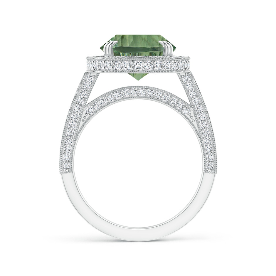 14.20x10.12x7.01mm AAAA GIA Certified Oval Green Amethyst Halo Ring with Milgrain in White Gold Side 399