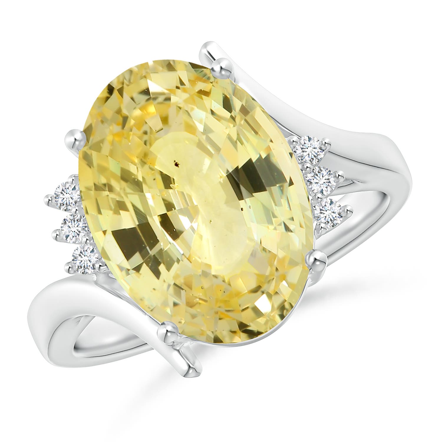 GIA Certified 13.73 Carat Yellow Sapphire Platinum Cluster Ring– Sarosi