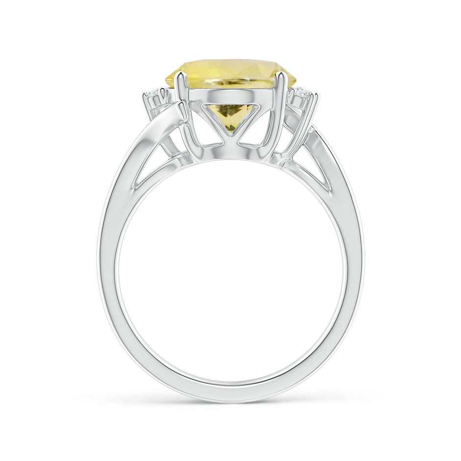 13.60x10.18x6.84mm AAA GIA Certified Yellow Sapphire Bypass Ring with Diamonds in 18K White Gold side-1