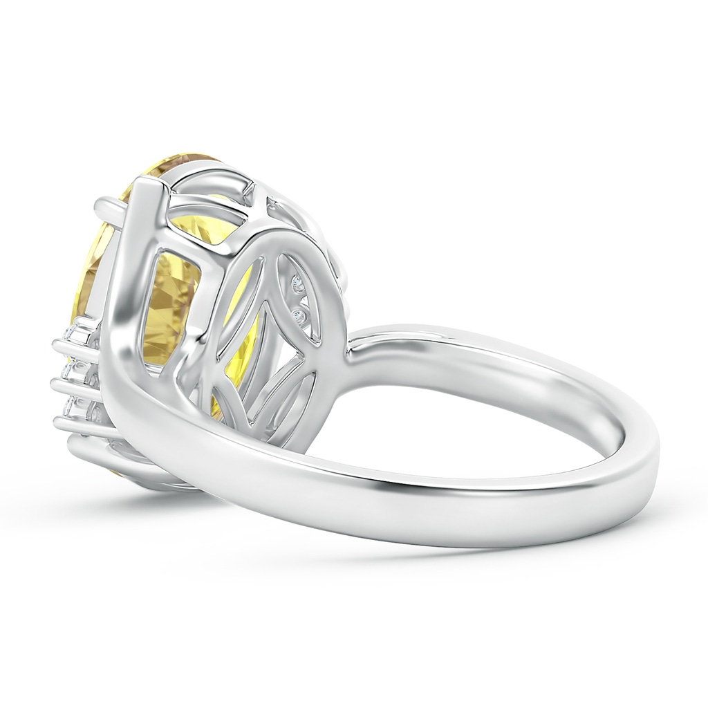 13.60x10.18x6.84mm AAA GIA Certified Yellow Sapphire Bypass Ring with Diamonds in 18K White Gold Side-2