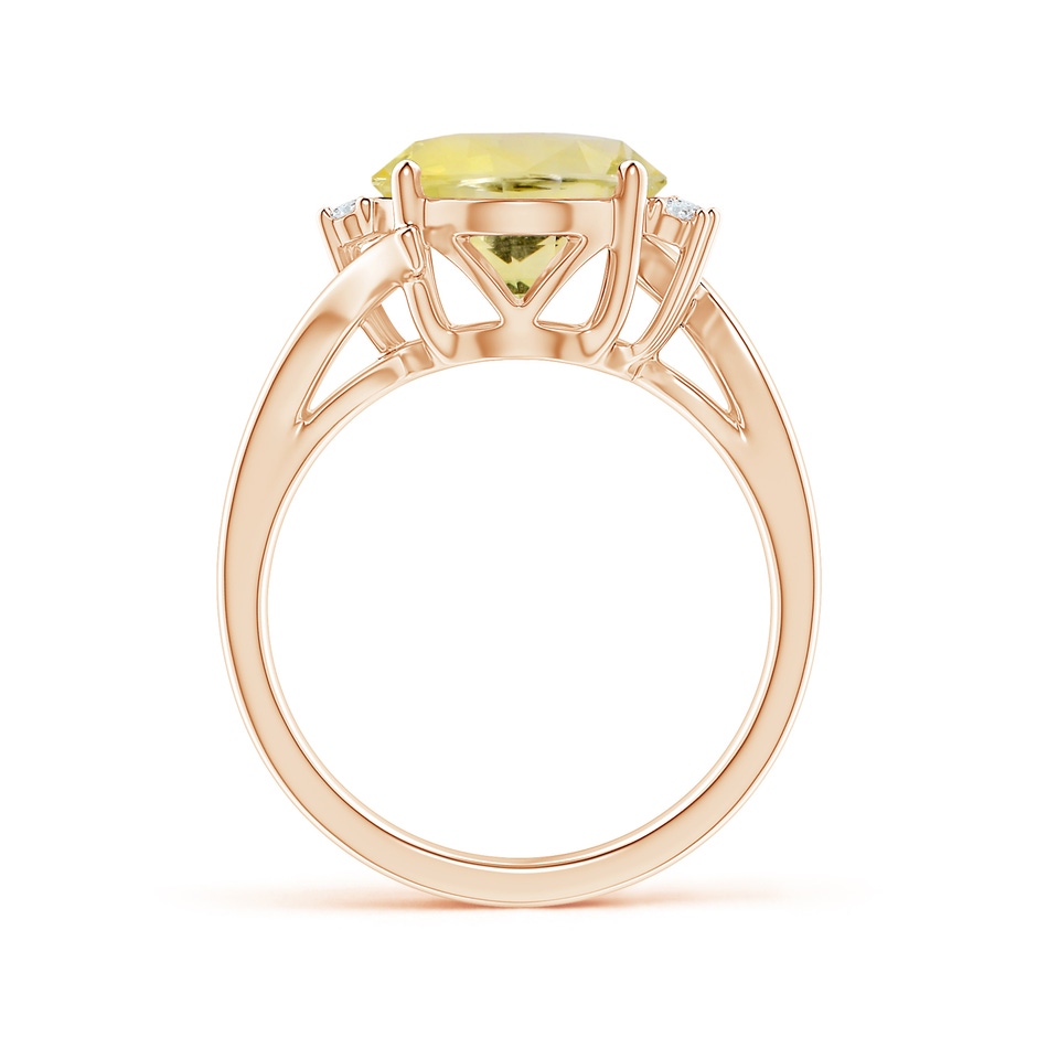 13.60x10.18x6.84mm AAA GIA Certified Yellow Sapphire Bypass Ring with Diamonds in Rose Gold side-1