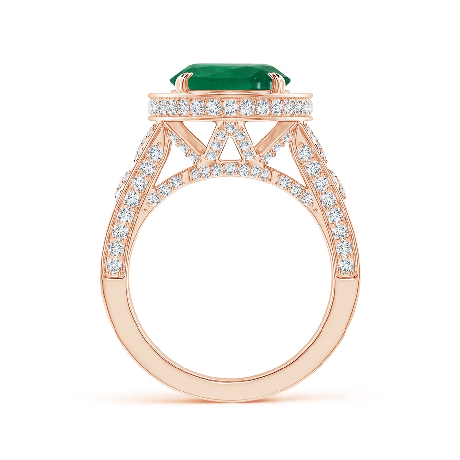 13.24x10.01x6.86mm AA GIA Certified Vintage Style Oval Emerald Split Shank Ring in 18K Rose Gold side 199