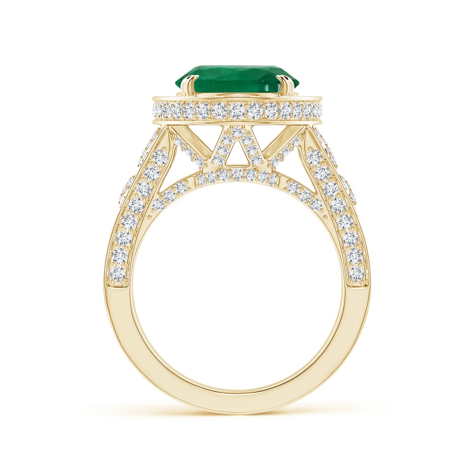 13.24x10.01x6.86mm AA GIA Certified Vintage Style Oval Emerald Split Shank Ring in 18K Yellow Gold side 199