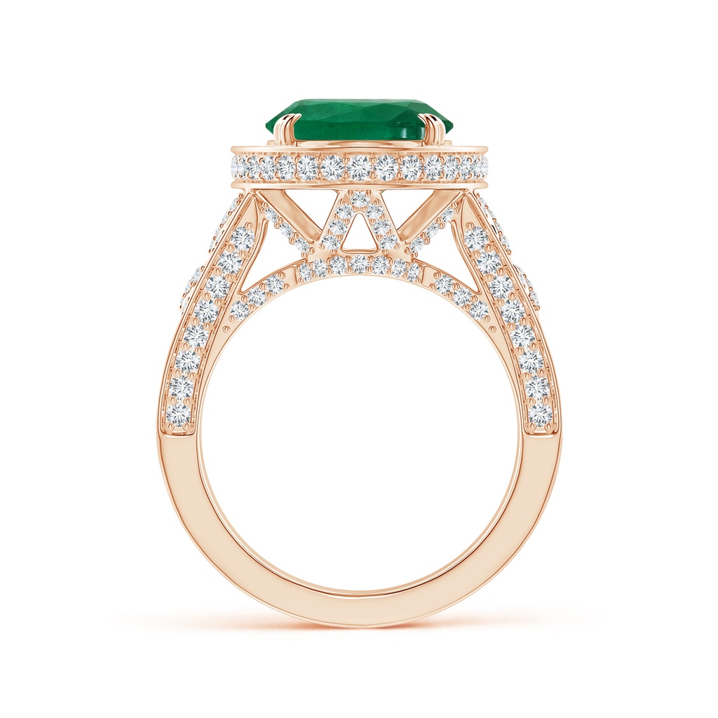 13.24x10.01x6.86mm AA GIA Certified Vintage Style Oval Emerald Split Shank Ring in Rose Gold - side 199