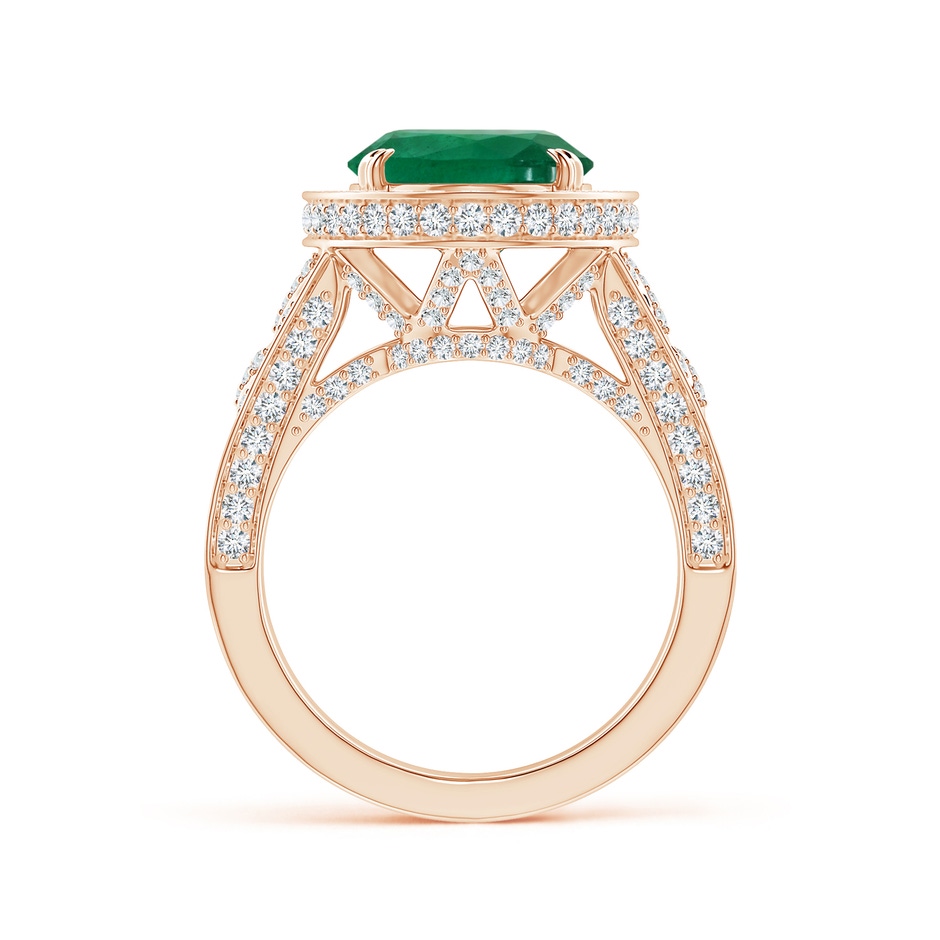 13.24x10.01x6.86mm AA GIA Certified Vintage Style Oval Emerald Split Shank Ring in Rose Gold side 199